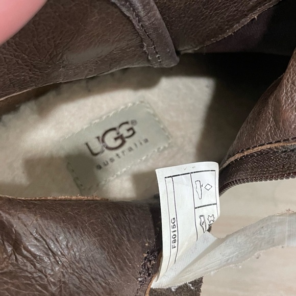 UGG Women's Size 8 Emalie Waterproof Wedge Leather Ankle Booties Brown 1008017 - Picture 10 of 14